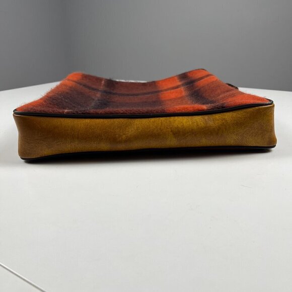 Vintage Seat cushion cover tan and plaided red (laptop pouch) - Picture 7 of 7